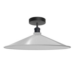 E27 Vintage White Semi Flush Mount Ceiling Light With 40Cm Flat Shade Easy Fit Metal Ceiling Lighting Fixtures For Kitchen - thumbnail 9