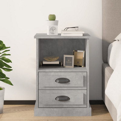 Berkfield Bedside Cabinet Concrete Grey 43X36X60 Cm - image 1