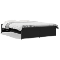 Berkfield Bed Frame Without Mattress Black 150X200 Cm King Size - thumbnail 2