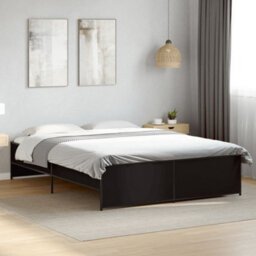 Berkfield Bed Frame Without Mattress Black 150X200 Cm King Size - thumbnail 1