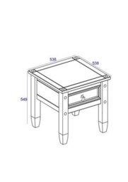 Core Products Corona Lamp Table Antique Wax Finish H54.9Cm X W53.8Cm X D53.8Cm - thumbnail 5