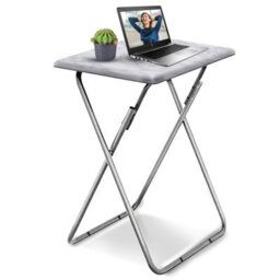 Huhote Small Folding Snack Table Small Spaces Side Table End Table Coffee Table Beside Table Sofa Table Outdoor Living Room White - thumbnail 2