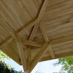 Hipped Wooden Gazebo, 9X9Ft (2.7X2.7M) - Pressure Treated, Fully Boarded Sides & Free Felt Shingles - thumbnail 3