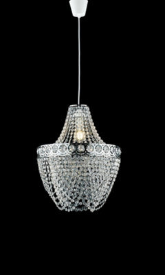 Luminosa Lighting Luminosa Bolero Pendant Ceiling Light Chrome, Acrylic 40X49Cm