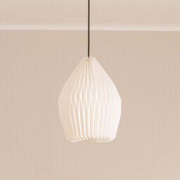 Valuelights Astrid Geometric Origami Teardrop Paper Pleated Easy Fit Lamp Shade And Bulb (D)29.5Cm - thumbnail 2