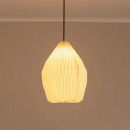 Valuelights Astrid Geometric Origami Teardrop Paper Pleated Easy Fit Lamp Shade And Bulb (D)29.5Cm - thumbnail 1