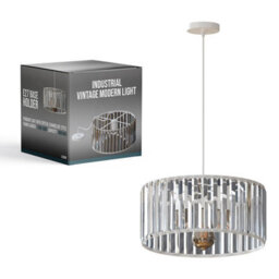 Ledsone Modern Crystal Glass Shade Mini Chandelier Pendant Light, Drum Shape E27 Ceiling Hanging Light White With Bulb,30Cm - thumbnail 9