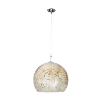 Luminosa Lighting Luminosa Luna Glass Dome Pendant Ceiling Light Chrome - image 1