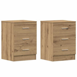 Berkfield Classic Bedside Cabinets 2 Pcs Artisan Oak 38X35X55 Cm Engineered Wood - thumbnail 1