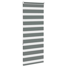 Berkfield Modern Zebra Blind Dark Grey 55X150 Cm Fabric Width 50.9 Cm Polyester - thumbnail 4