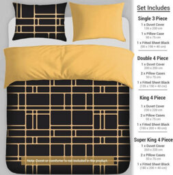 Pamposh 4 Pcs Super King Size Duvet Cover Sets With Matching Black Superking Size Fitted Sheets Premium Microfibre Reversible - thumbnail 2