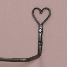 Dibor Vintage Iron Wall Mounted Heart Bathroom Towel Holder Rail - thumbnail 4