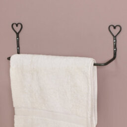 Dibor Vintage Iron Wall Mounted Heart Bathroom Towel Holder Rail - thumbnail 1