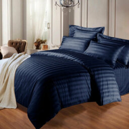 Ameha Stripe Duvet Set With Pillowcase Navy Single Size 135X200Cm Reversible Soft Microfiber & Anti Allergic - thumbnail 7
