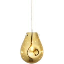 Loops Hanging Ceiling Pendant Light - Gold Metallic Glass & Chrome Plate - 10W Led E27
