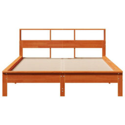 Berkfield Bed Frame Without Mattress Wax Brown 150X200 Cm King Size Solid Wood Pine - thumbnail 4