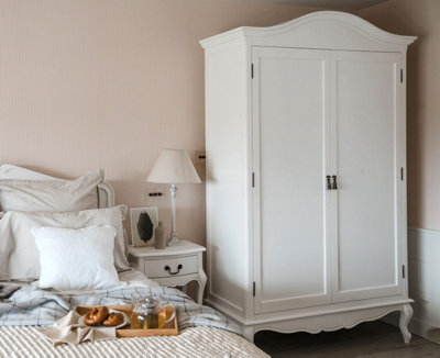 Statement Furniture Juliette Double Wardrobe. French Style 2 Door Wardrobe - White - image 1