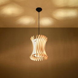 Sollux Lighting Oriana Wood Natural 1 Light Classic Pendant Ceiling Light - thumbnail 2