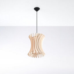 Sollux Lighting Oriana Wood Natural 1 Light Classic Pendant Ceiling Light - thumbnail 1