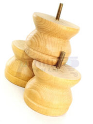 L&F Turned Wood Legs Oak Stain 70mm High Set Of 4 Replacement Furniture Bun Feet Settee Chairs Sofas Footstools M10 Shn215 - thumbnail 3