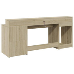Walplus Desk With Led Lights Sonoma Oak 200X55X91 Cm Engineered Wood - thumbnail 8