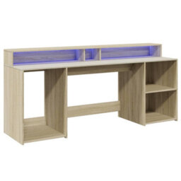Walplus Desk With Led Lights Sonoma Oak 200X55X91 Cm Engineered Wood - thumbnail 3