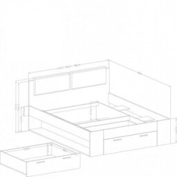 Arte Elegant Comfort: Galaxy Divan Bed 140Cm Eu Double In Monastery Oak & Black Gloss - thumbnail 2