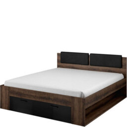 Arte Elegant Comfort: Galaxy Divan Bed 140Cm Eu Double In Monastery Oak & Black Gloss - thumbnail 1