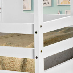 3Ft Treehouse Bunk Bed 90X190Cm, Single Bed,cabin Bed Frame, Mid-Sleeper With Treehouse Canopy & Ladder (White) - thumbnail 4