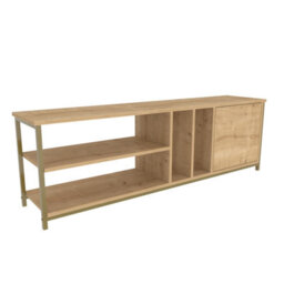 Decorotika Oneida Tv Stand Tv Unit For Tv's Up To 72 Inch Gold And Oak - thumbnail 5