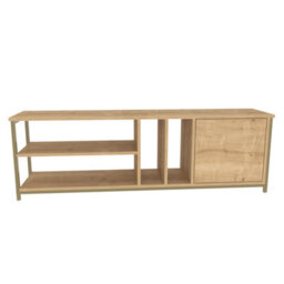 Decorotika Oneida Tv Stand Tv Unit For Tv's Up To 72 Inch Gold And Oak - thumbnail 4