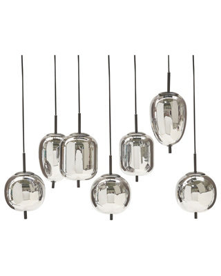 Wyld And Coco Novalux 7-Light Pendant Lamp - Modern Smoked Glass And Brushed Iron Centrepiece - image 1