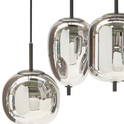 Wyld And Coco Novalux 7-Light Pendant Lamp - Modern Smoked Glass And Brushed Iron Centrepiece - thumbnail 5
