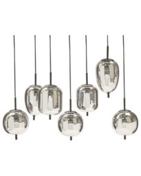 Wyld And Coco Novalux 7-Light Pendant Lamp - Modern Smoked Glass And Brushed Iron Centrepiece - thumbnail 1