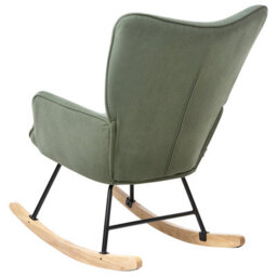 Wyld And Coco Green Corduroy Rocking Armchair - Black Metal Legs, Modern Nursery Chair - thumbnail 6