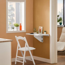 Sobuy Fwt03-W, Folding Wall-Mounted Drop-Leaf Table, Children Table Desk, Dining Table,white,w60Xd40Xh26 - thumbnail 2
