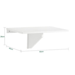 Sobuy Fwt03-W, Folding Wall-Mounted Drop-Leaf Table, Children Table Desk, Dining Table,white,w60Xd40Xh26 - thumbnail 3