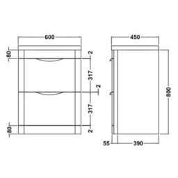 Nuie Parade 600 F/s 2 Drawer Unit & Basin - thumbnail 4