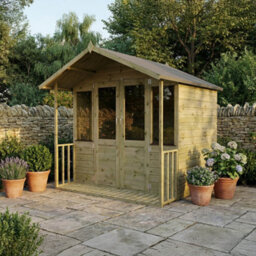 Mercia 7X7 Ft Apex Wooden Summer House With Double Door & 2 Windows - thumbnail 1