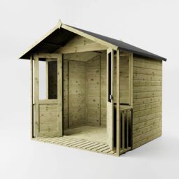 Mercia 7X7 Ft Apex Wooden Summer House With Double Door & 2 Windows - thumbnail 3