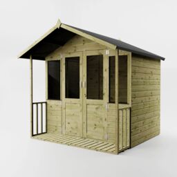 Mercia 7X7 Ft Apex Wooden Summer House With Double Door & 2 Windows - thumbnail 2