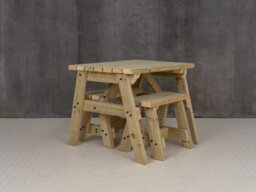 Arbor Garden Solutions Victoria Space Saving Picnic Table Benches Set (3Ft, Natural Finish) - thumbnail 3