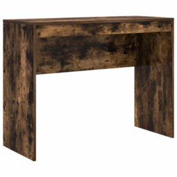 Berkfield Writing Desk Smoked Oak Engineered Wood 100 X 40 X 76 Cm - thumbnail 2
