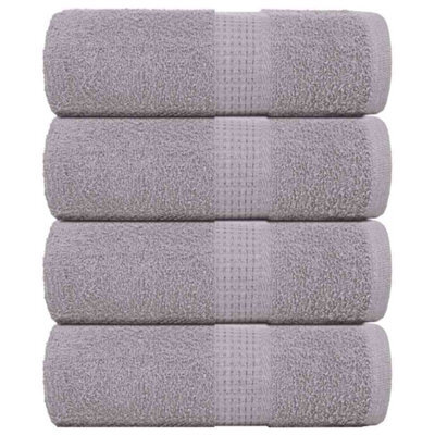 Berkfield Guest Towels 4 Pcs Grey 30X50 Cm 360 Gsm 100% Cotton - image 1