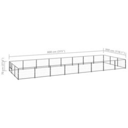 Berkfield Durable Dog Kennel Black 24 M2 Steel - thumbnail 6
