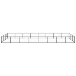 Berkfield Durable Dog Kennel Black 24 M2 Steel - thumbnail 1