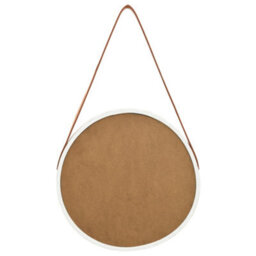 Berkfield Wall Mirror With Strap 40 Cm White - thumbnail 5
