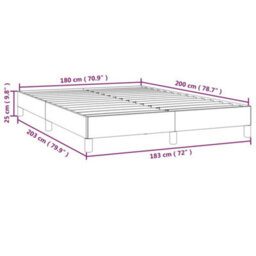 Berkfield Bed Frame White 180X200 Cm 6Ft Super King Faux Leather - thumbnail 9