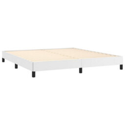 Berkfield Bed Frame White 180X200 Cm 6Ft Super King Faux Leather - thumbnail 4