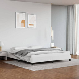 Berkfield Bed Frame White 180X200 Cm 6Ft Super King Faux Leather - thumbnail 1